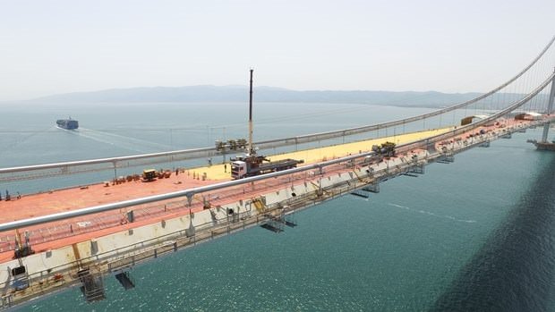 مراحل ساخت بزرگترین پل معلق کشور ترکیه در استانبول