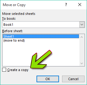 Move Or Copy Window in Excel
