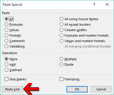 Paste Special in excel