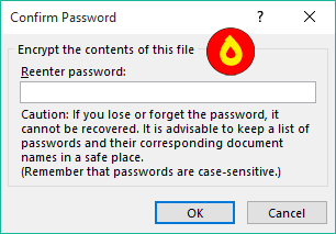 Confrim Password in Encrypt Document on Excel