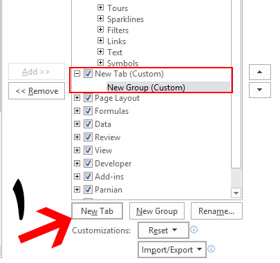 Create New Tab In Custome Ribbon on Excel