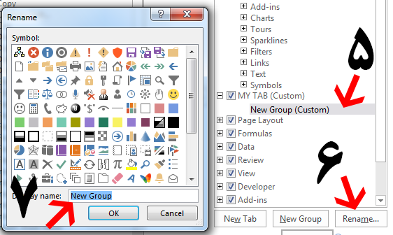 Group Rename in Ribbon on Excel