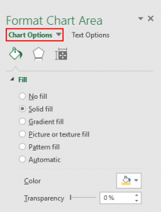 Format Chart Area - Chart Options