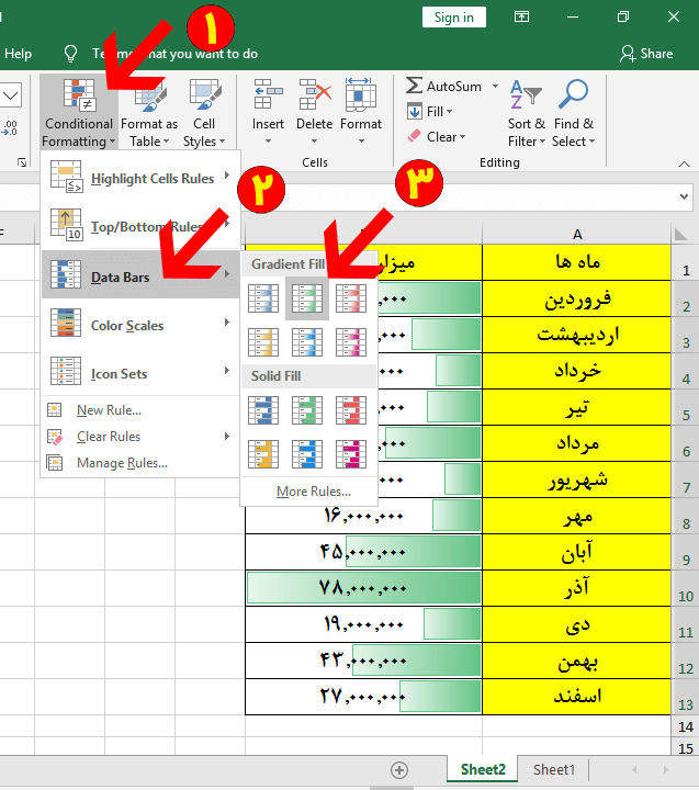 Use Data bars in Excel
