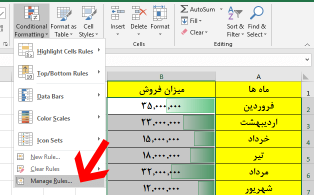 Manage Rules in Excel