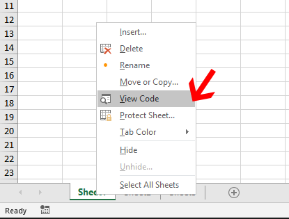 Use View Code in Sheet on Excel