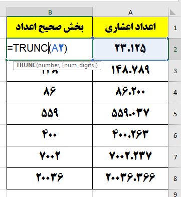 Use Trunc Function In Excel