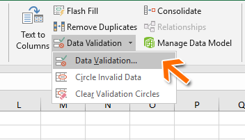 Select Data Validation In Excel