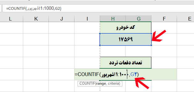 Use Countif Function in Excel