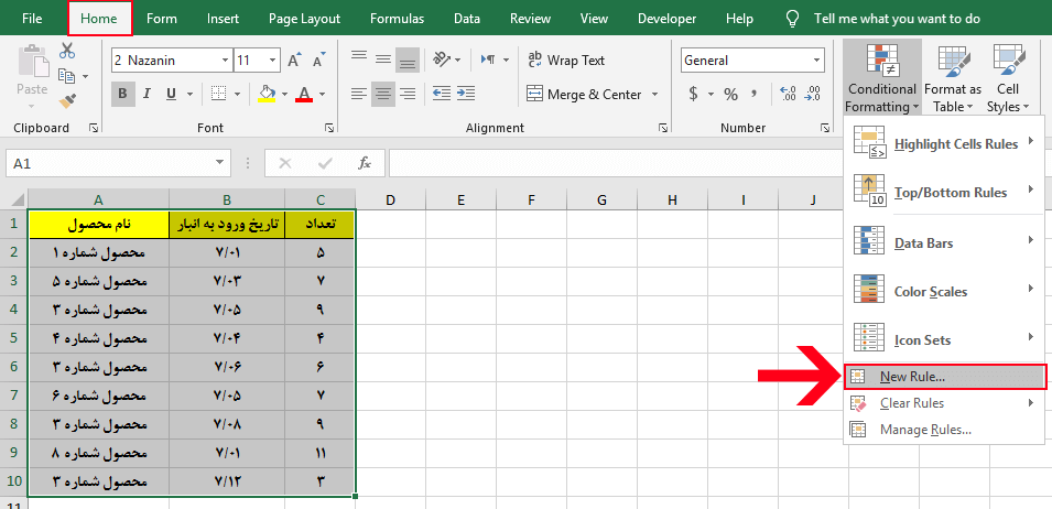 Add New Rule In Conditional Formatting in Excel