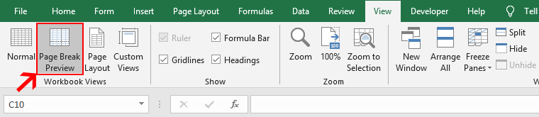 Page Break Preview in Excel