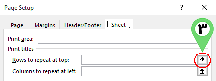 Select Rows to repeat at top