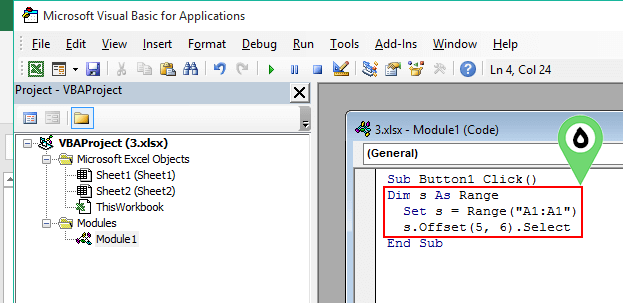 Offset Function in Vba Excel