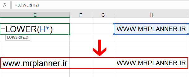 lower function in excel