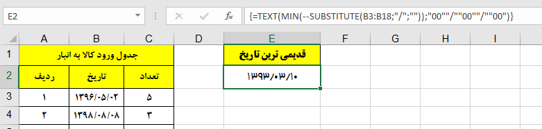 ّFind the oldest date in one Column in excel