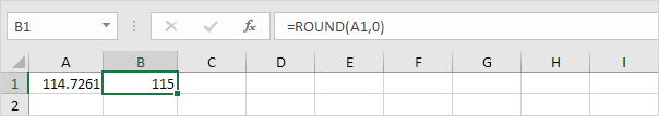 Round nearest integer in Excel