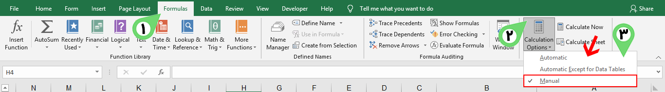 Calculation Options in Excel