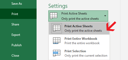 Print Active Sheet in Excel