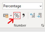 Percentge in Excel