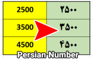 فارسی کردن اعداد در اکسل