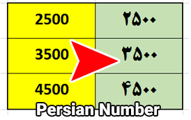 آموزش فارسی کردن اعداد در اکسل