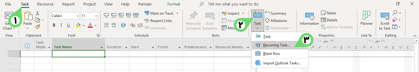 Recurring Task in Microsoft Project