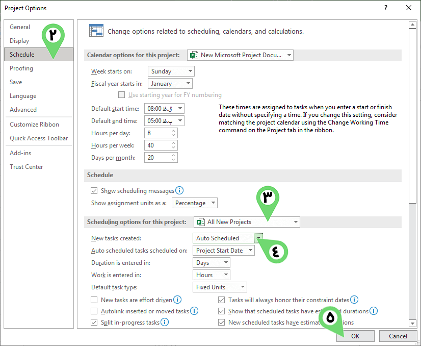 Change task mode from manually to Auto Schedule in Msp