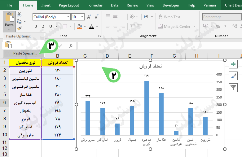 Use Paste Special in Chart Copy Format in Excel