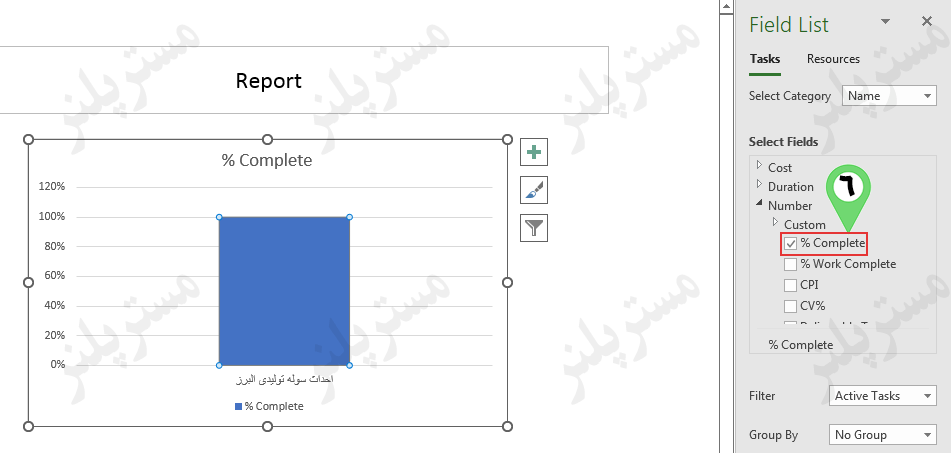 Select Complete in Field List chart report in msp