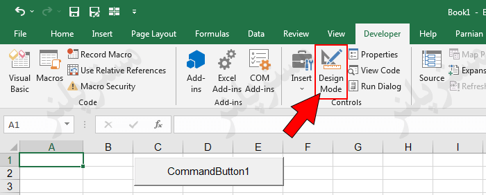 Design Mode in Excel Contols